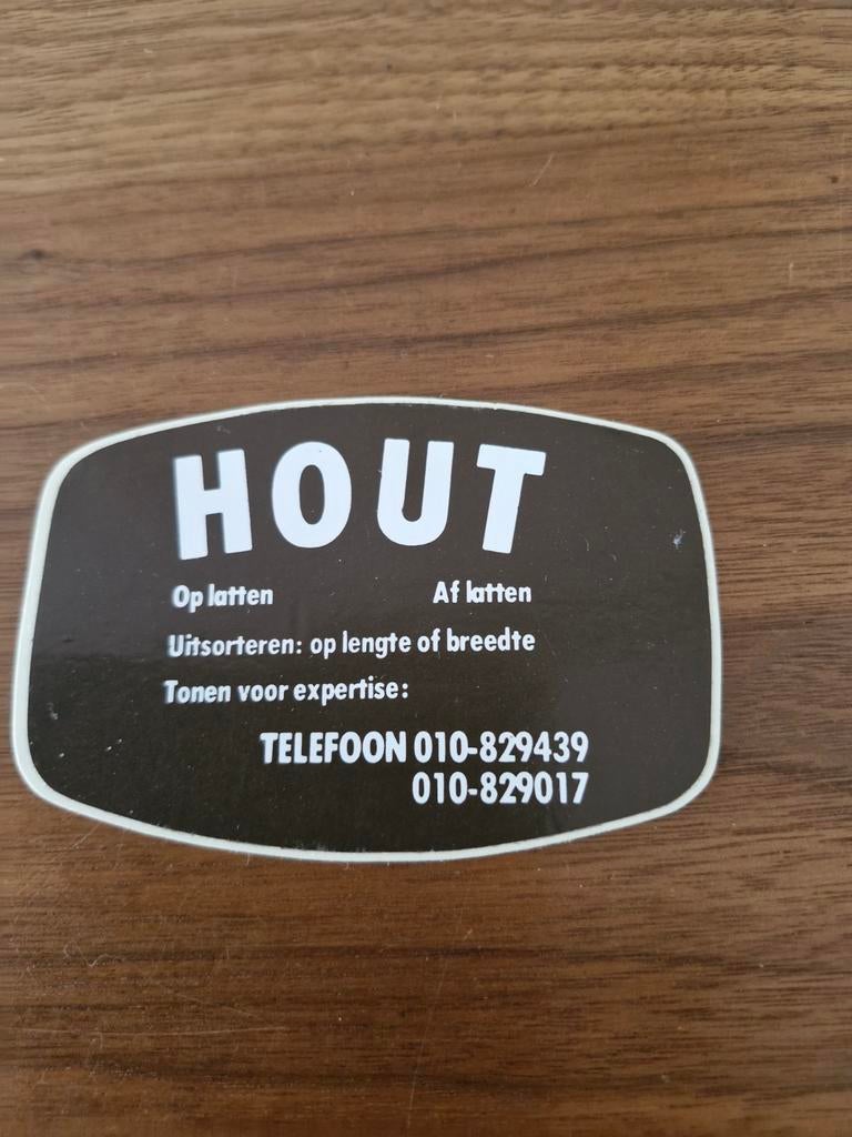 7660 Sticker Hout op latten of af latten, Ophalen of Verzenden, Nieuw