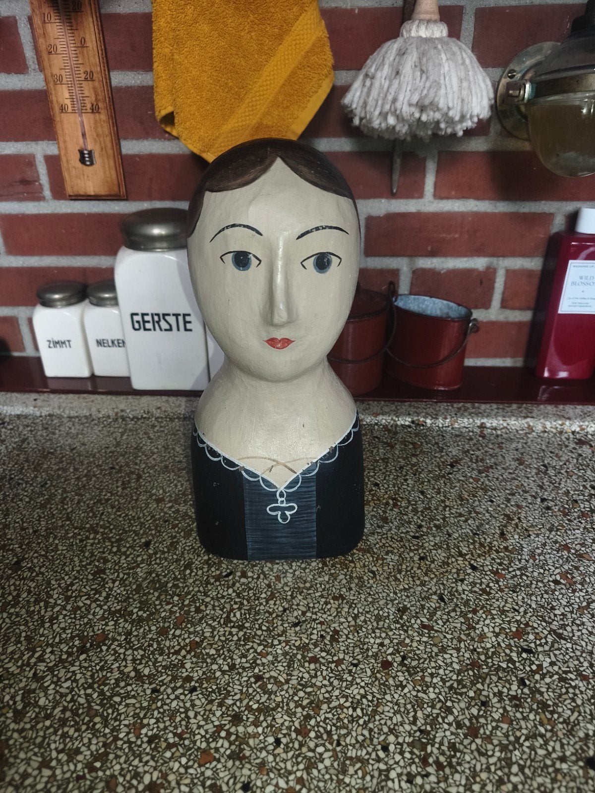 brocante marotte hoofd papier mache * schapenweide *, Ophalen of Verzenden