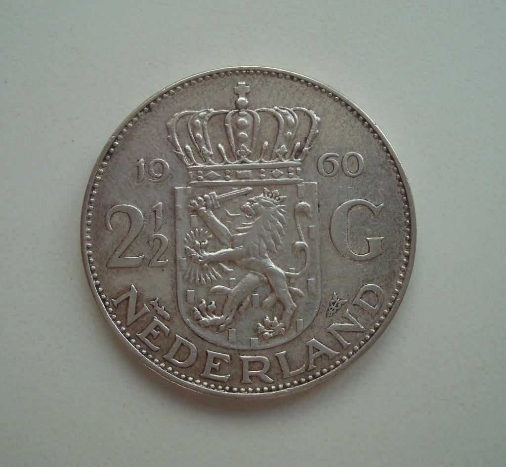 2,5 Gulden 1960 - zilver -, Ophalen, Koningin Juliana, 2½ gulden, Zilver