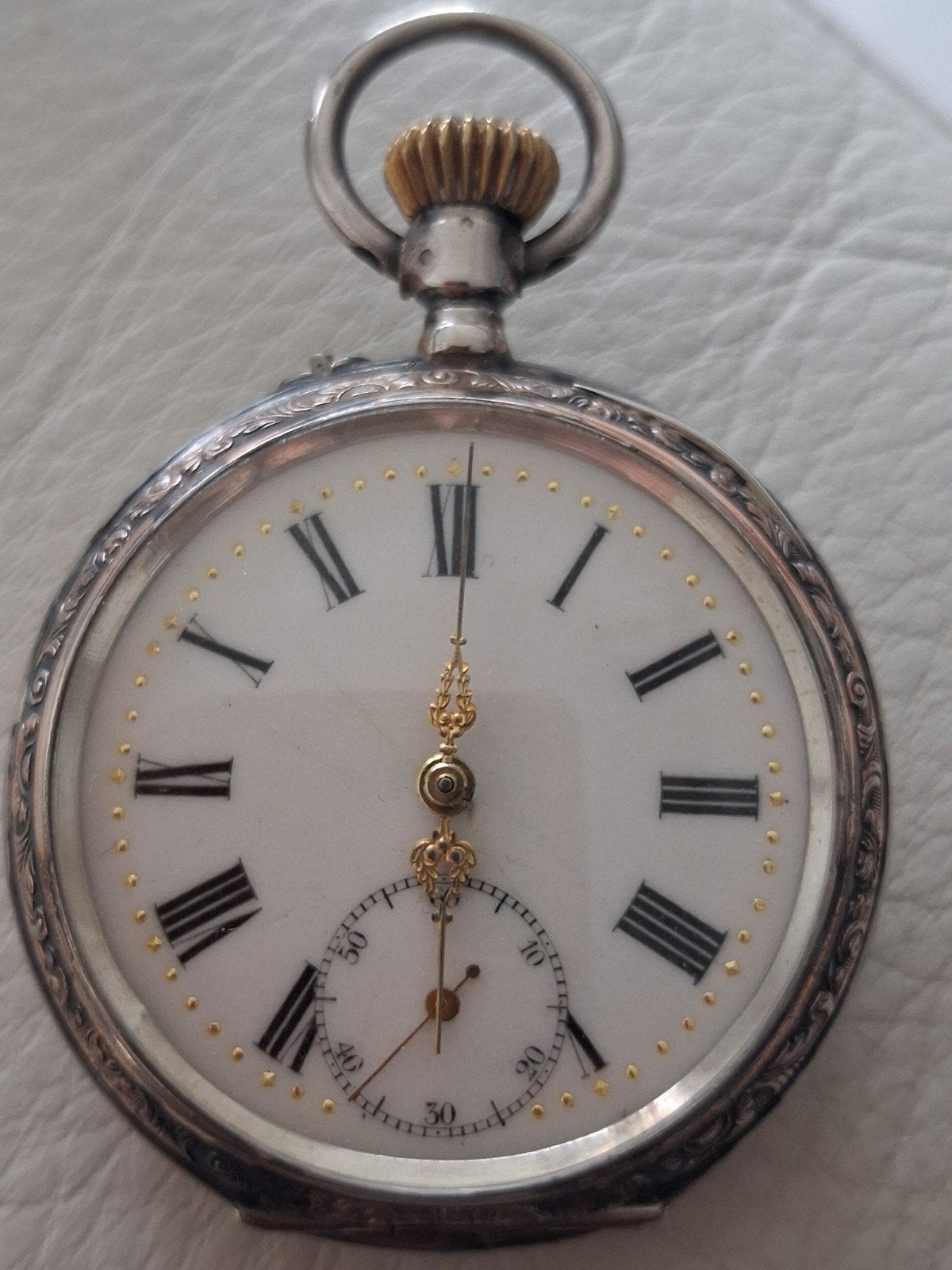 Remontoire cilindre 6 rubis zilver zakhorloge uit 1900, Ophalen of Verzenden, Zilver, Overige merken, 1900 tot 1930