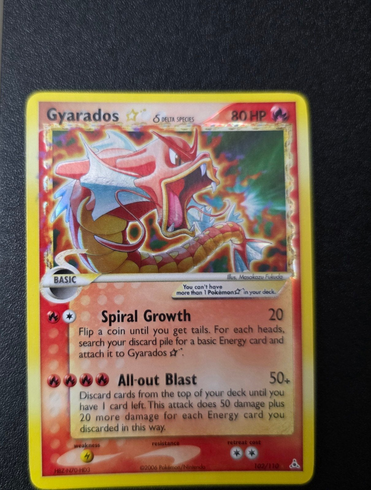 Gyarados Gold Star ️ 102/110 EX Holon Phantoms (2006), Ophalen of Verzenden, Zo goed als nieuw, Losse kaart, Foil