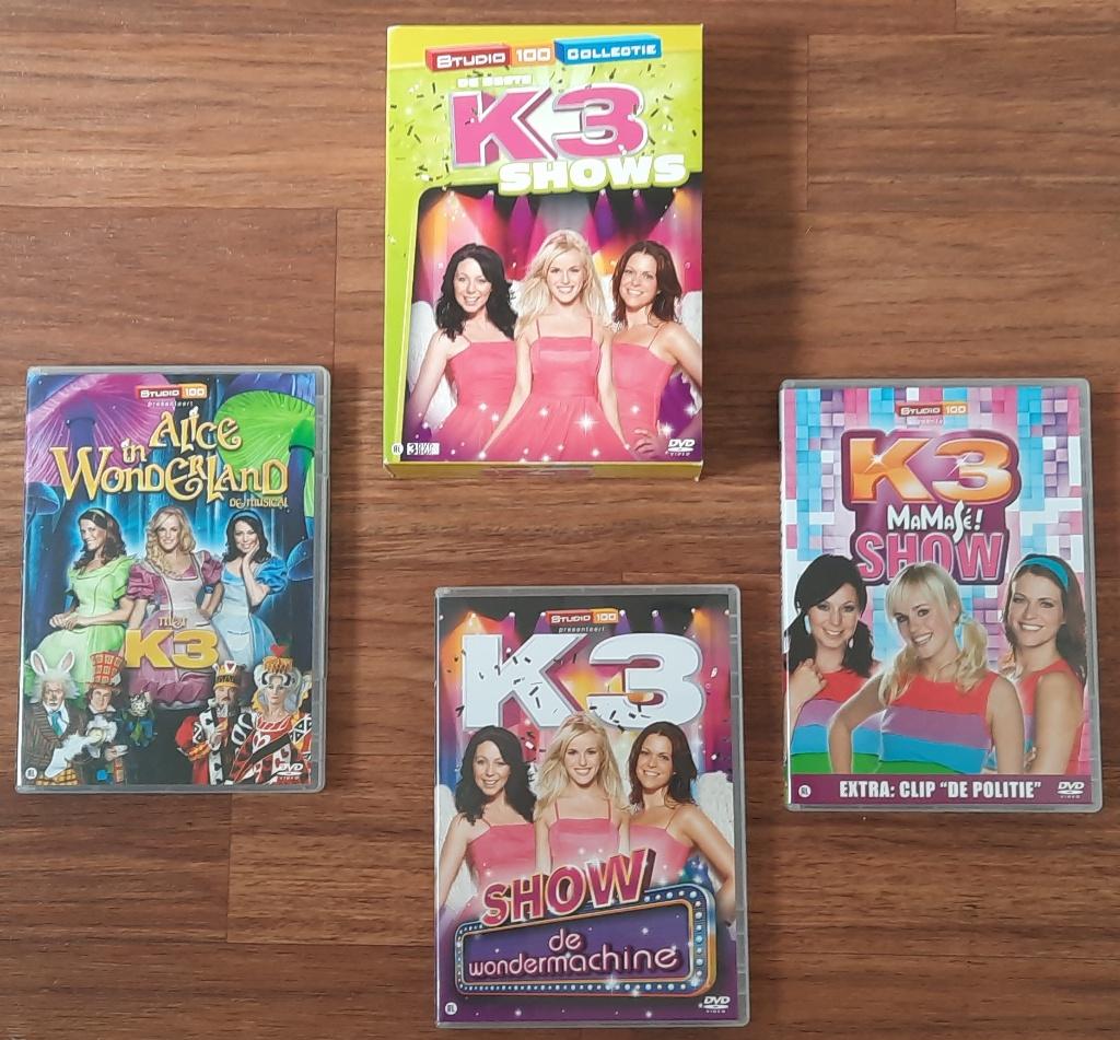 K3-box 3x show DVD, Mamase, Wondermachine,Alice Wonderland, Avontuur, Alle leeftijden, Boxset, Ophalen of Verzenden