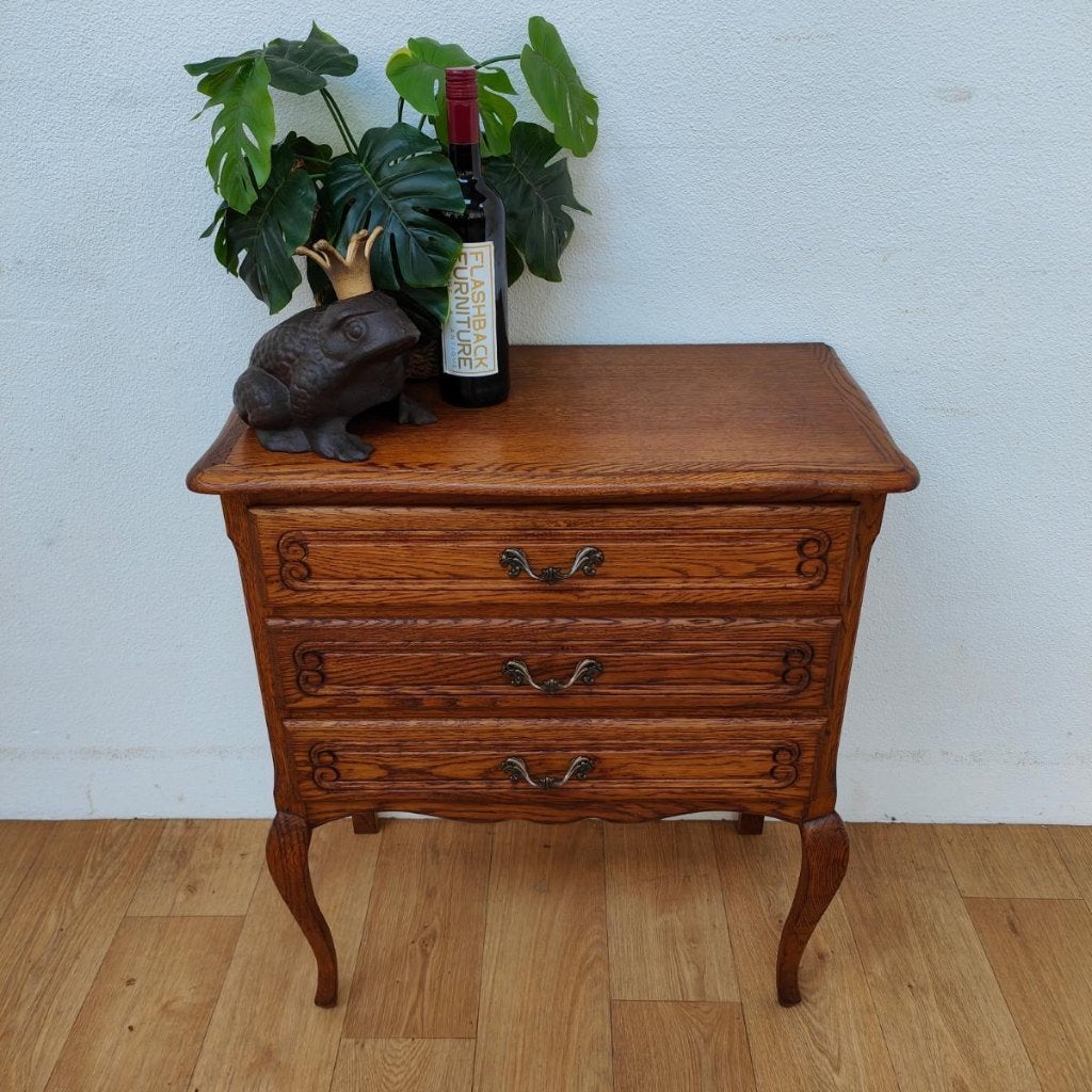 Vintage Queen Ann ladekast commode dressoir ladekastje 203, Valkenswaard, Gebruikt, Info@flashbackfurniture.nl, Eikenhout