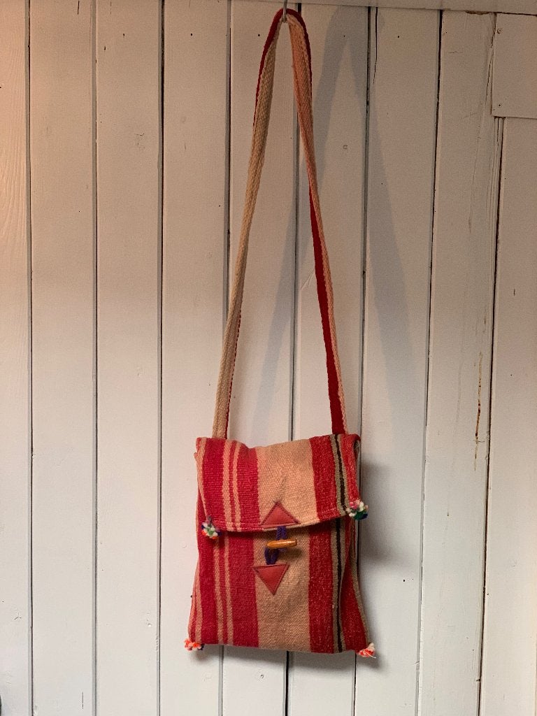 Vintage Marokkaanse berber wollen tas, Ophalen of Verzenden, Gebruikt, Rood