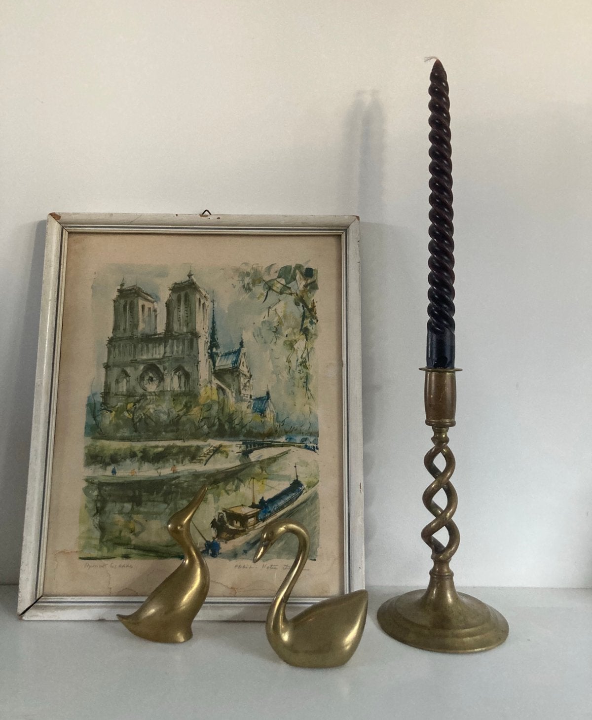 Vintage Messing draai Kandelaar – Open Barley Twist, Ophalen of Verzenden, Overige materialen
