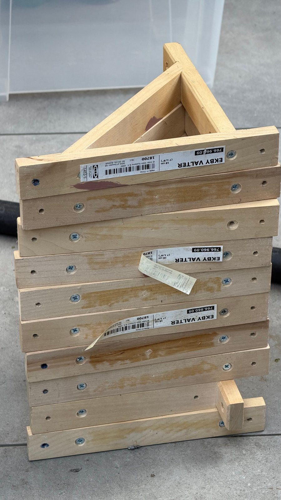 10 IKEA EKBY VALTER plankdragers - 18 cm, Huis en Inrichting, Woonaccessoires | Wandplanken en Boekenplanken, Ophalen, Gebruikt