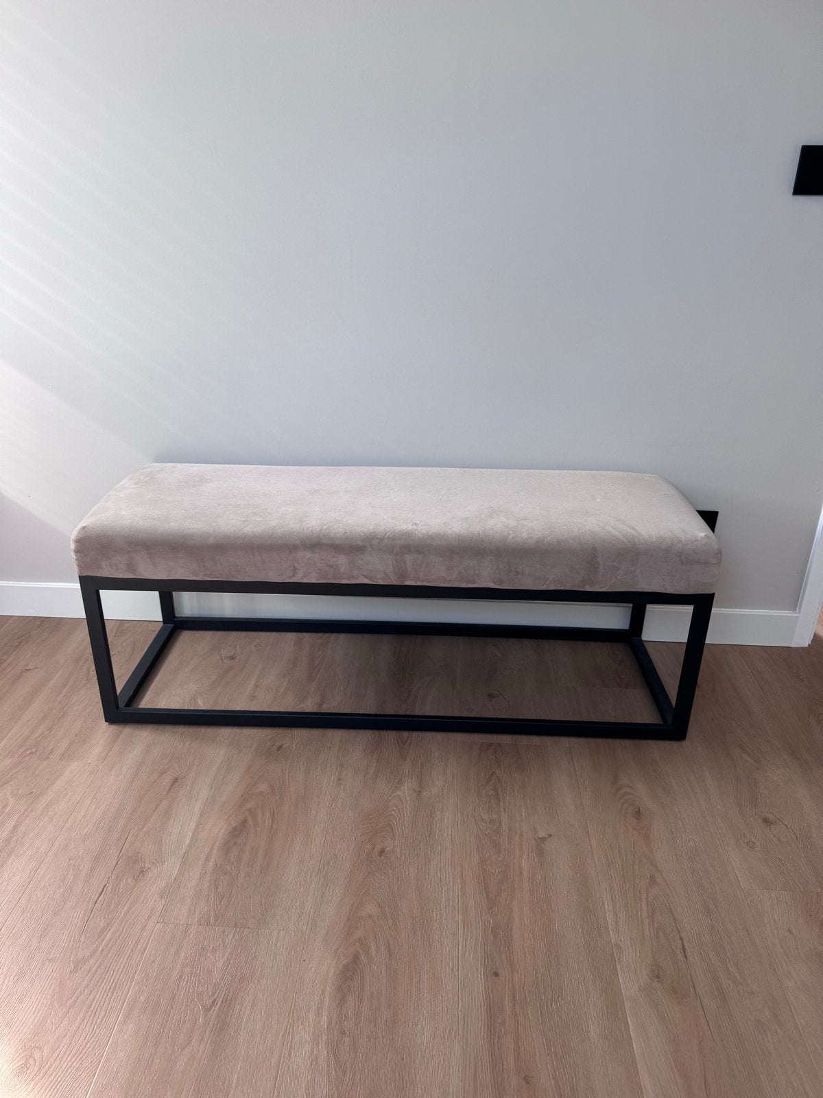 Bankje/poef met metalen frame - 120x40x44cm, Ophalen, Overige kleuren, Zo goed als nieuw, Metaal