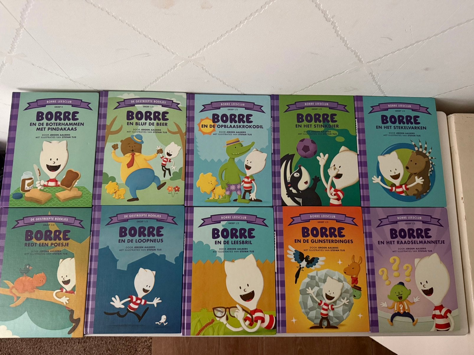10 x paars Borre boekje groep 0 1/2, Ophalen of Verzenden, Gelezen, Fictie algemeen