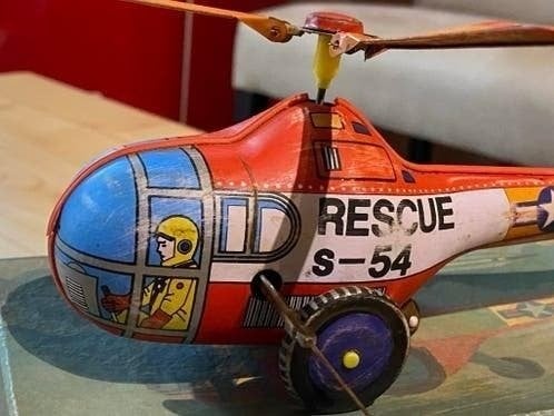 Vintage speelgoed Rescue helikopter, Jhkjs, Ophalen of Verzenden, Helikopter, Gebruikt