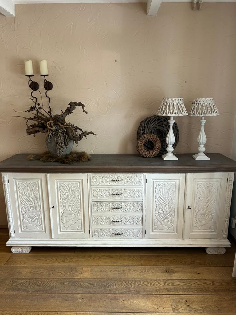 Vintage/Antiek Landelijk Eiken Dressoir, Ophalen, Gebruikt, Met deur(en), Eikenhout