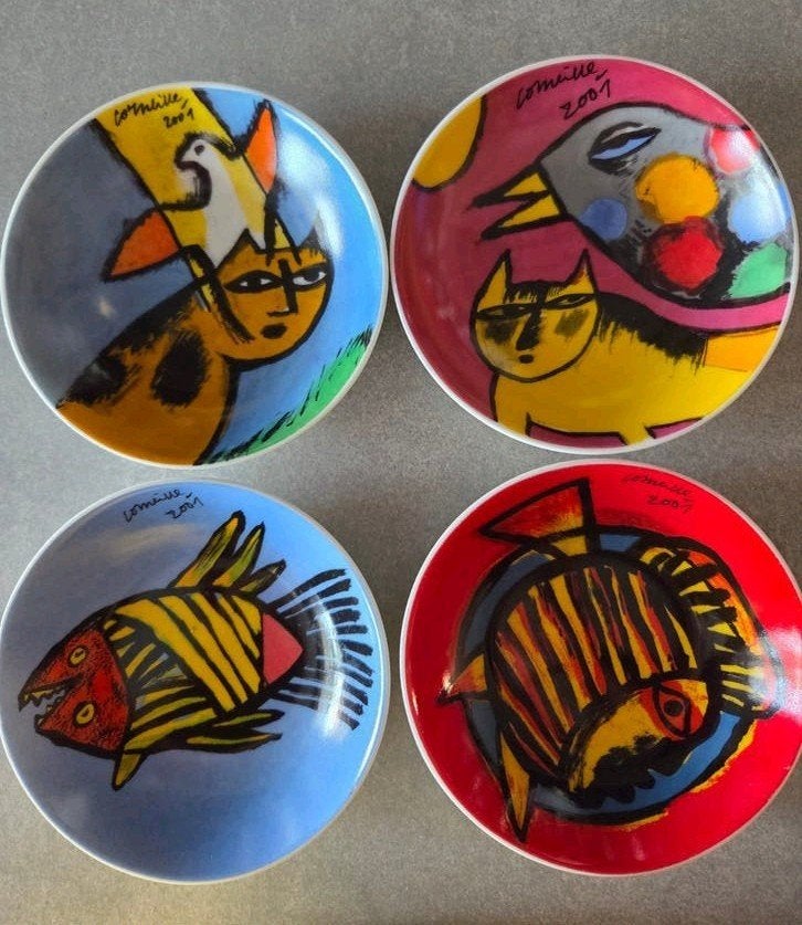 4 schaaltjes Corneille, Ophalen of Verzenden, Modern, Aardewerk, Schaal of Schalen