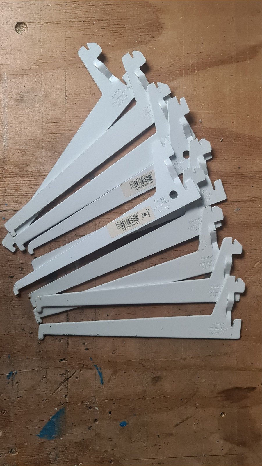 10 planken dragers - wit:  20 cm, Ophalen of Verzenden