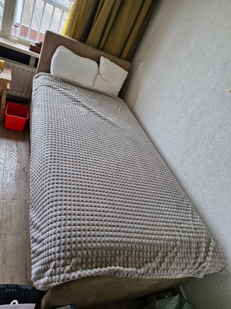 1-persoons boxspring, Huis en Inrichting, Slaapkamer | Bedden, Ophalen, Gebruikt, 90 cm, Eenpersoons