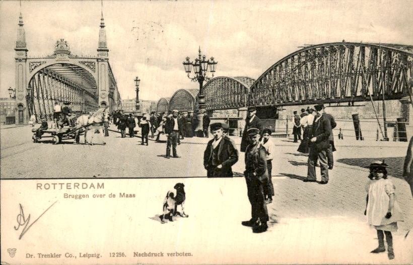 Rotterdam - Bruggen over de Maas, Ophalen of Verzenden, Voor 1920, Gelopen, Zuid-Holland