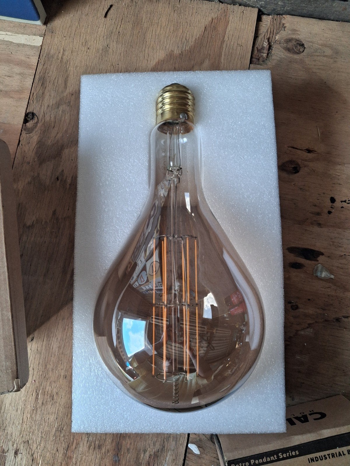 Calex E40 LED Filament Dimbare Splash Lamp 2050K Titanium, Overige kleuren, Industrieel, Nieuw, Glas