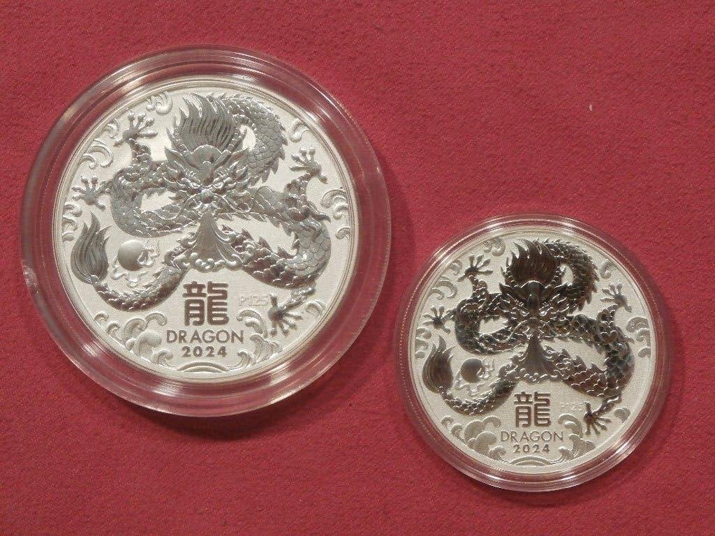 PERTH MINT. 3 OUNCE ZILVER. DRAGON 2024., Ophalen of Verzenden, Zilver