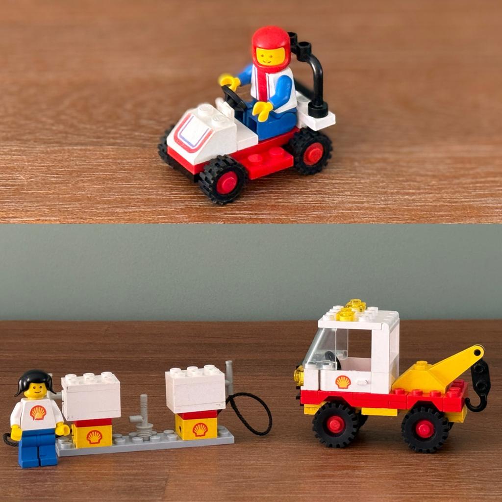 LEGO Shell Takelwagen, Pompstation & Racecar  6609 6610 6625, Inclusief minifiguren, Lego, Ophalen of Verzenden, Complete set