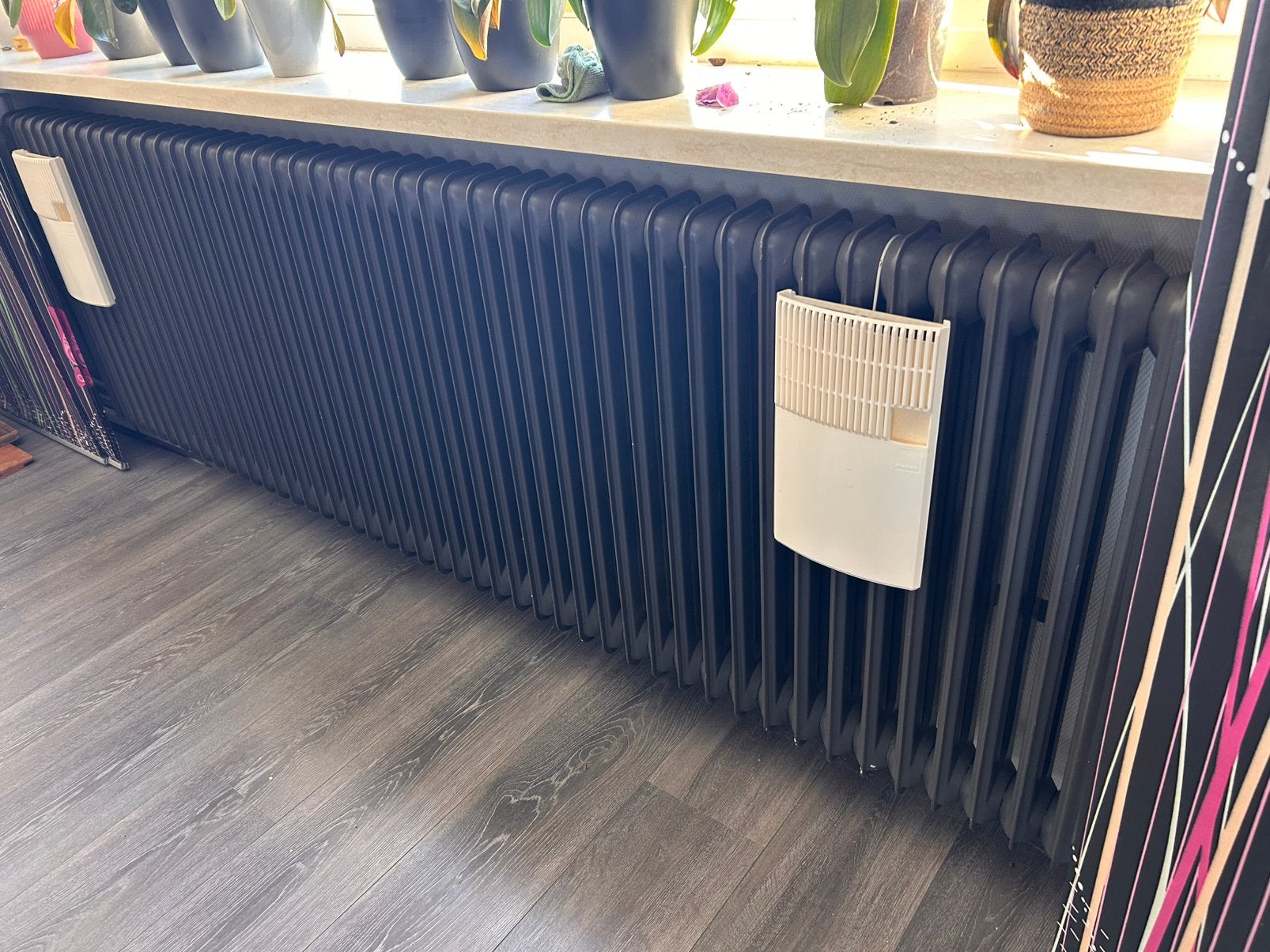 Retro Kolom radiator donker grijs, Ophalen, Gebruikt, Radiator, 150 cm of meer