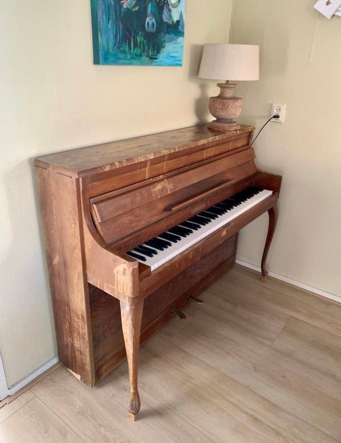 Mooie Rippen Piano jaren ‘40-‘50 (Opknapper), Ophalen, Zo goed als nieuw