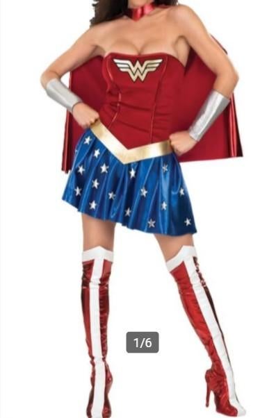 Nieuw de luxe 7 dlg Wonder Woman mt M, Maat 38/40 (M), Carnaval, Nieuw, Ophalen of Verzenden