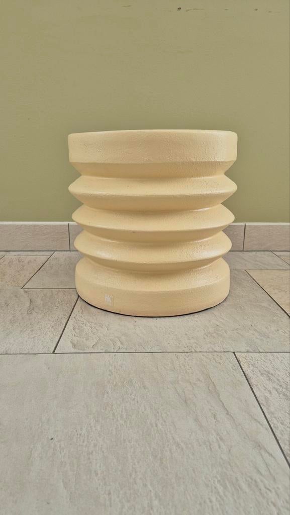 HKliving stoneware crème bijzettafel, Ophalen of Verzenden, Rond, Minder dan 55 cm, 45 tot 60 cm