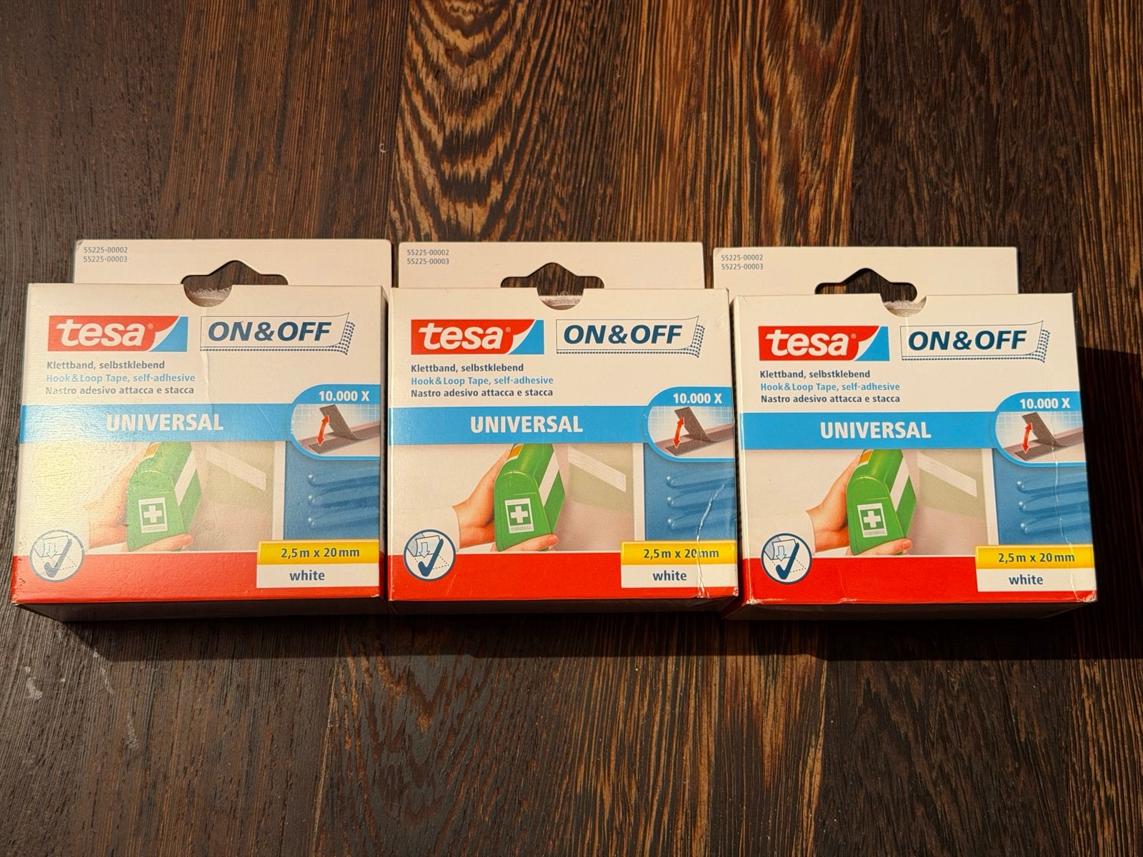 3x Tesa ON&OFF Klittenband Zelfklevend Wit 2,5m x 20mm, Ophalen of Verzenden, Nieuw, Minder dan 50 mm, Overige typen