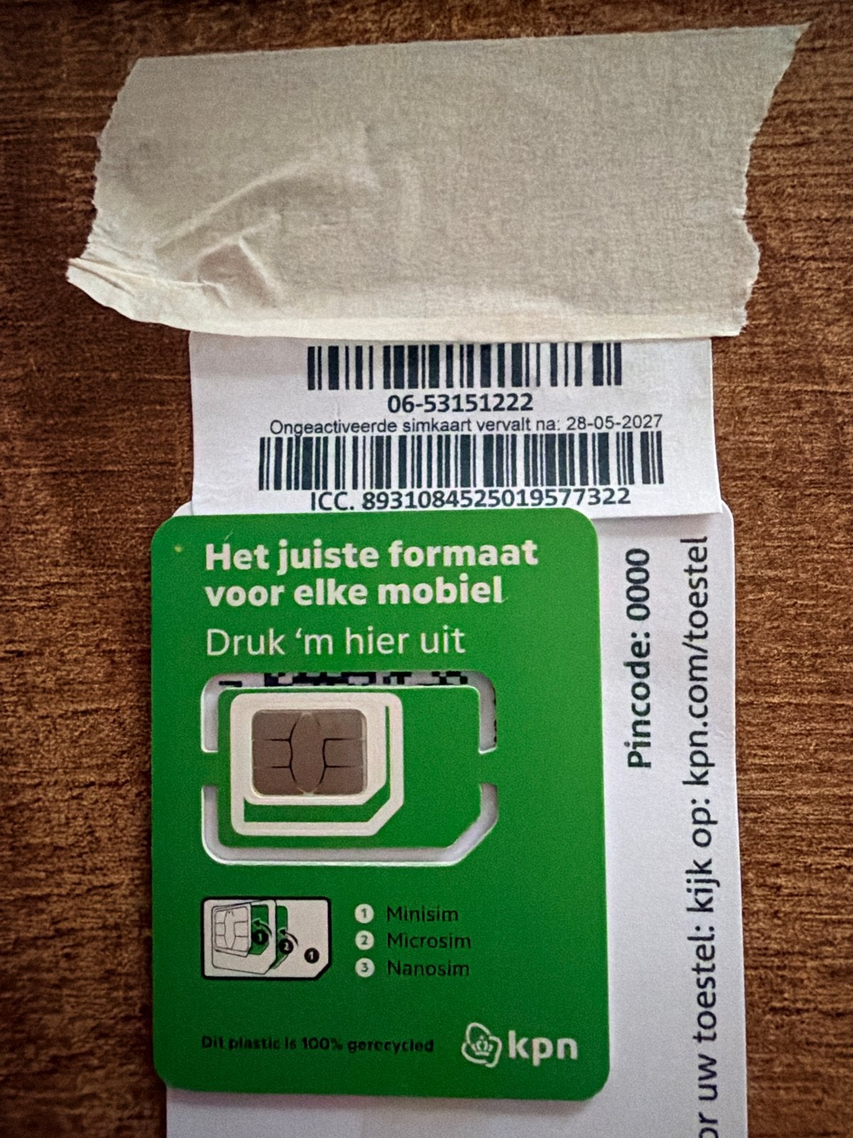 Makkelijk 06 nummer KPN 06 53151222, Verzenden, Nieuw, KPN, Simkaart