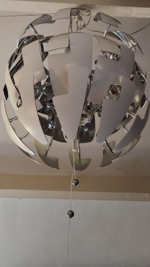 IKEA PS 2014 Hanglamp - Wit/Zilver - Modern Design, Ophalen of Verzenden, Zo goed als nieuw, Metaal, Modern, Scandinavisch