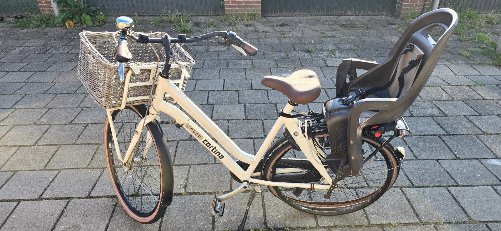 Cortina Crush damesfiets met kinderzitje en mand, Overige merken, Velgrem, Versnellingen, Ophalen of Verzenden