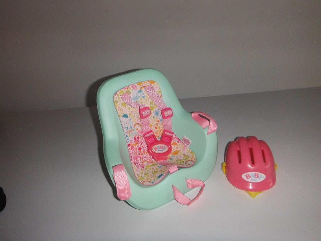 baby born fietsstoeltje met helm, Ophalen of Verzenden, Zo goed als nieuw, Babypop
