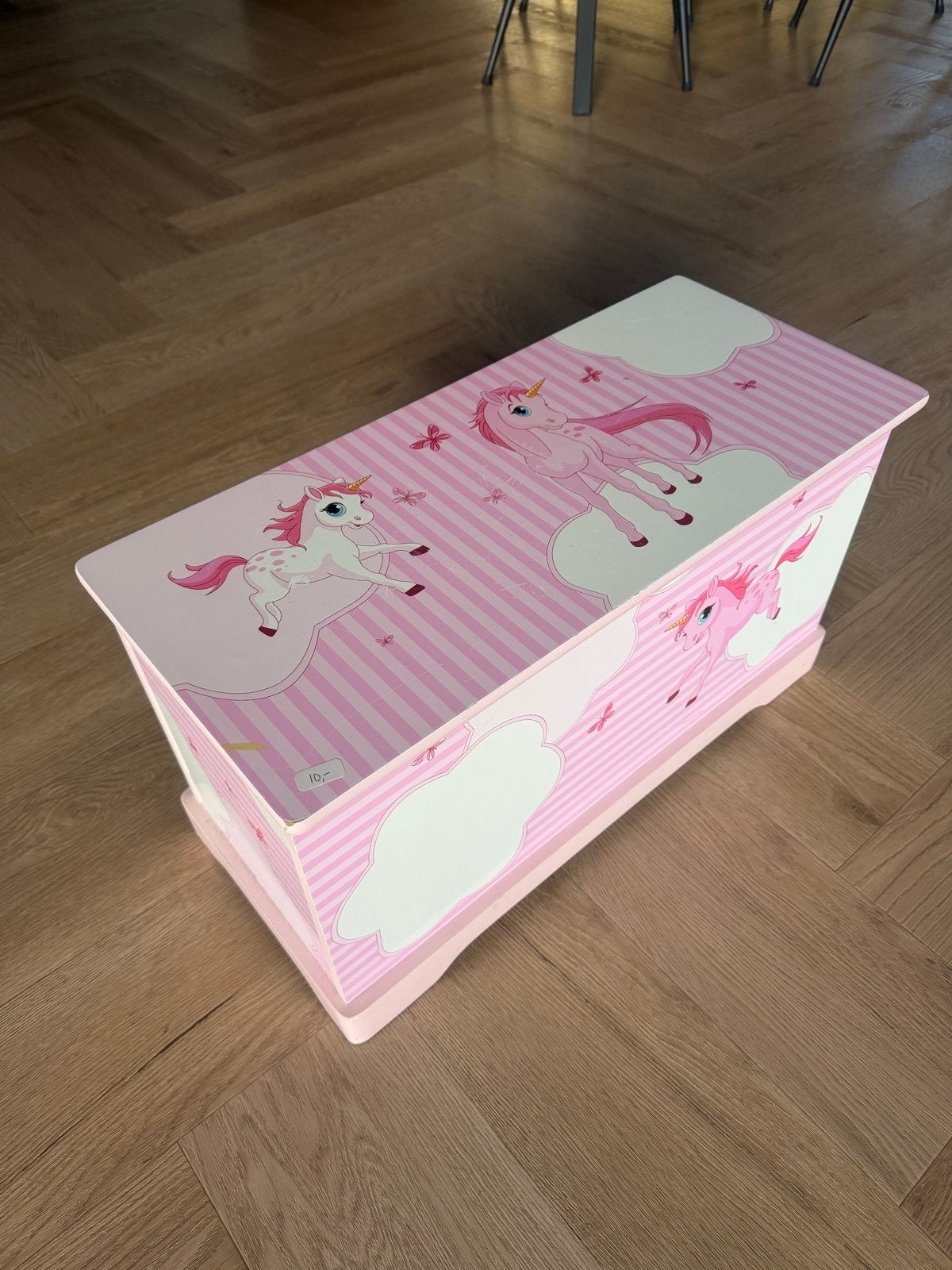 Roze Speelgoed Opbergkist met Eenhoorns, Ophalen, Gebruikt, Meisje