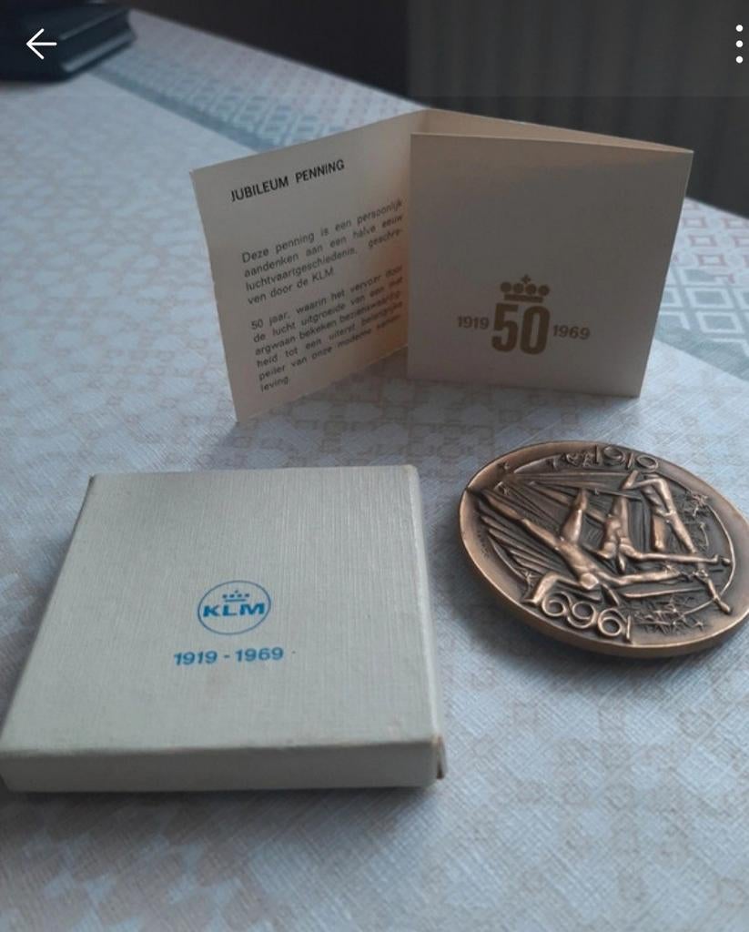 KLM MUNT. 1919 /1969, Ophalen of Verzenden, Overige materialen