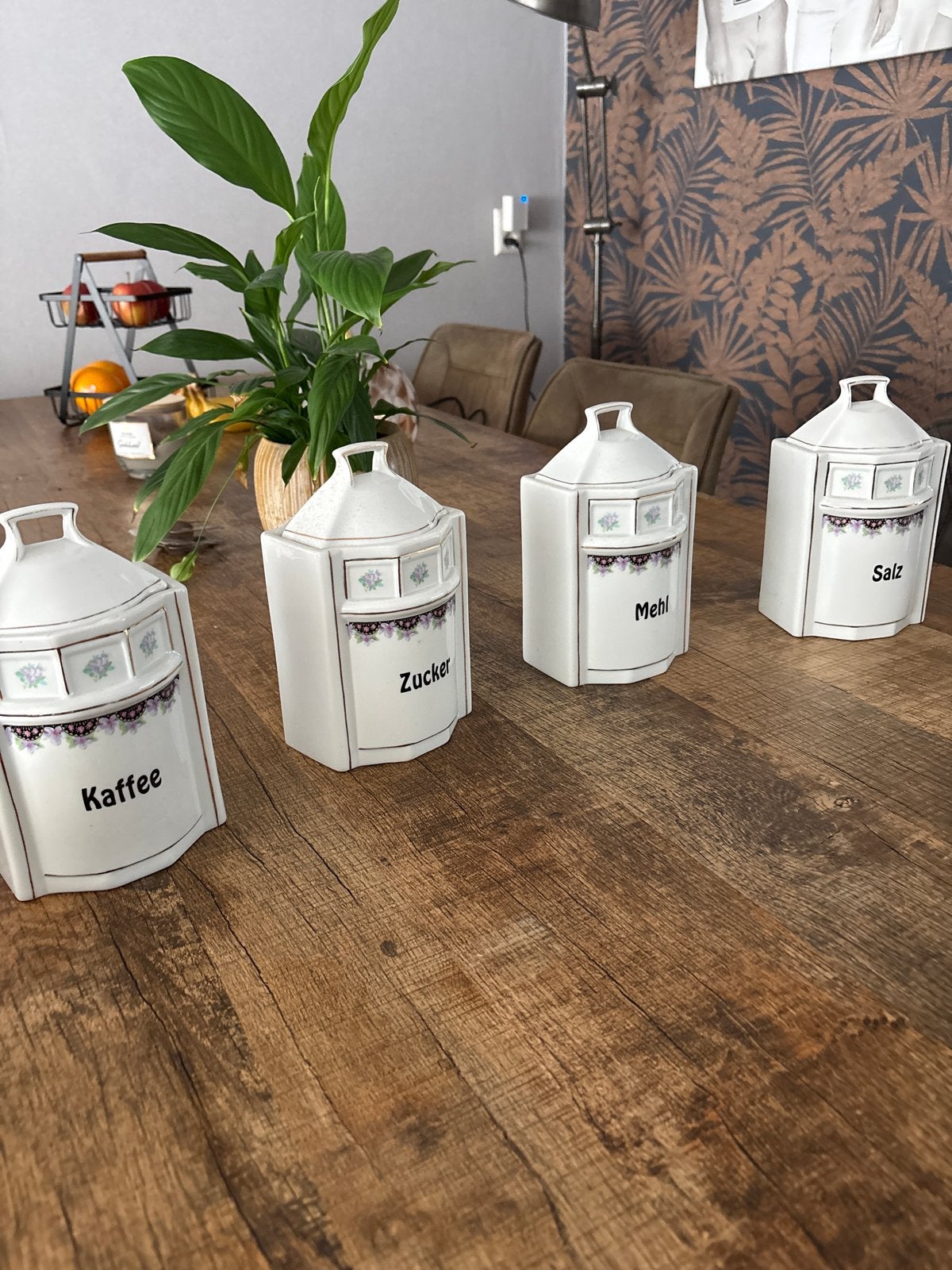 Vintage voorraadpotten set - Koffie, Suiker, Meel, Zout, Ophalen of Verzenden