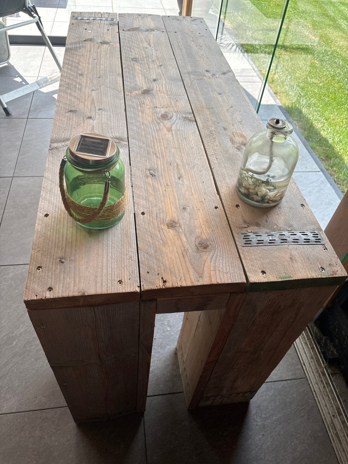 Houten tafel., Huis en Inrichting, Tafels | Eettafels, Ophalen, Gebruikt, 100 tot 150 cm, 50 tot 100 cm