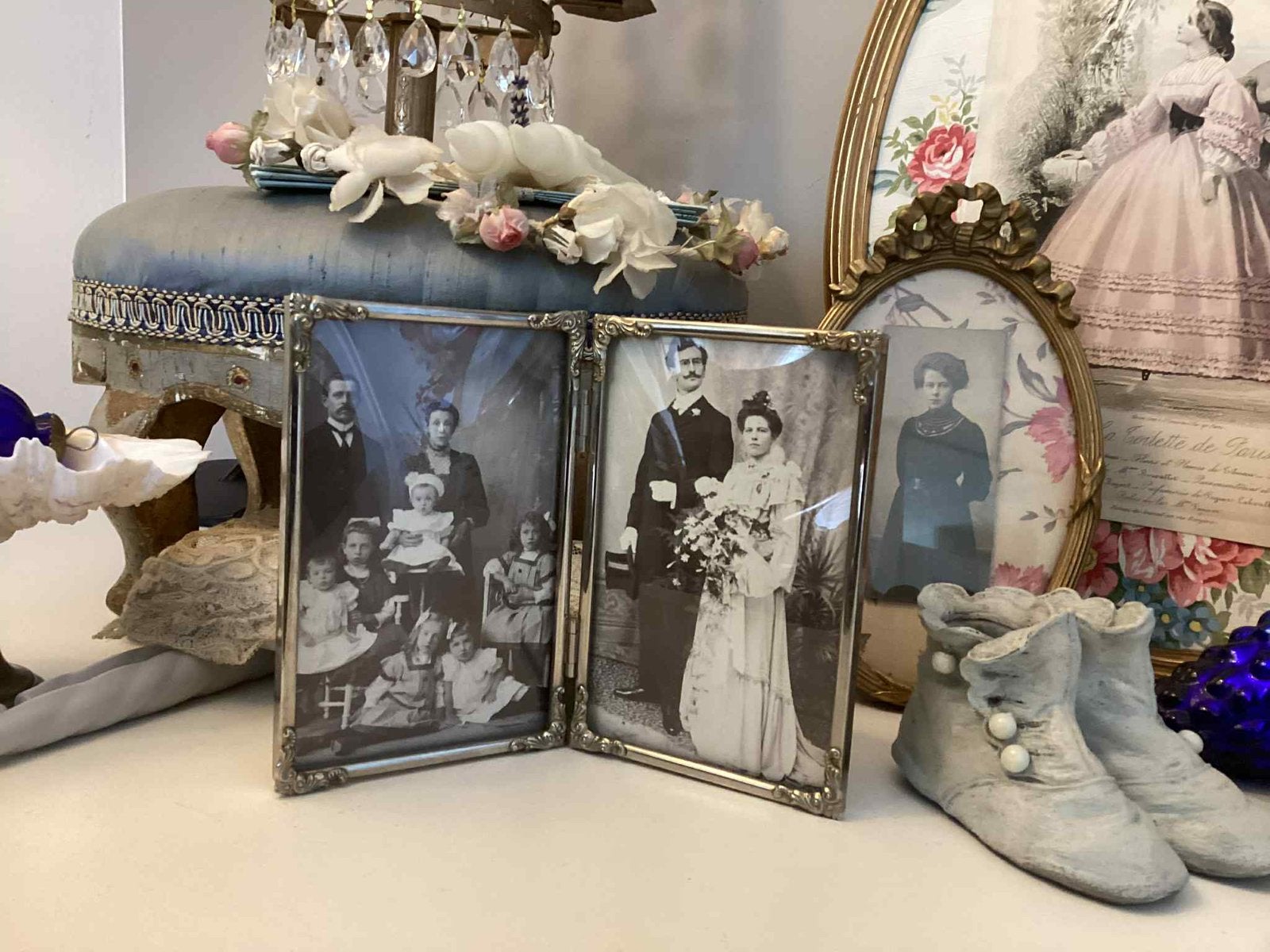 Brocante fotolijstjes, Ophalen of Verzenden