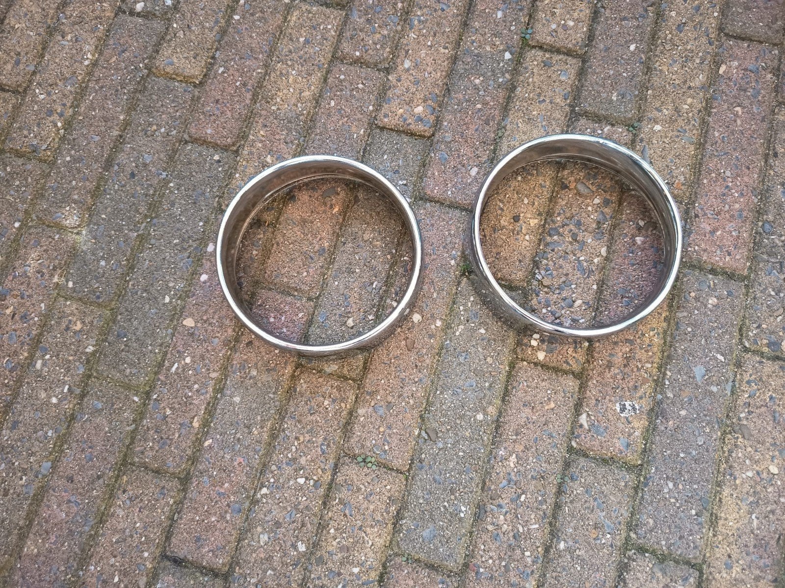 Koplampringen chroom 14,5 cm diameter (set van 2), Auto-onderdelen, Ophalen of Verzenden, Gebruikt, Universele onderdelen