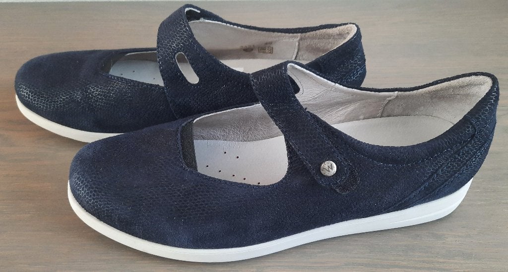 donkerblauwe Wolky instappers maat 40, Wolky, Blauw, Instappers, Ophalen of Verzenden