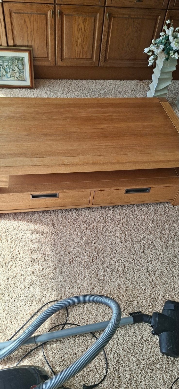 salon tafel, hoge kast, kleine kast blank massief eiken!, Ophalen, Zo goed als nieuw, Rechthoekig, 150 tot 200 cm