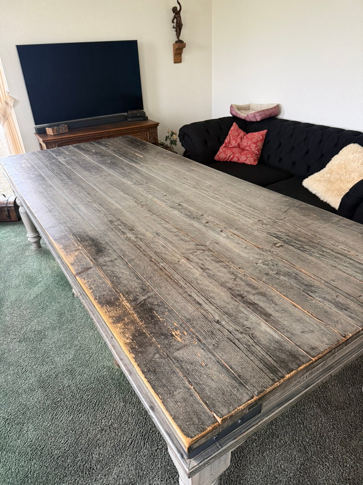 Grenen tafel 260x110, Ophalen, Gebruikt, Hout