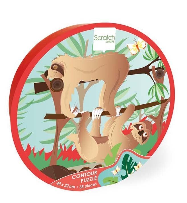 Kinderpuzzel Puzzel Contour Luiaard (35st) Scratch, Info@scratch-europe.com, Scratch Europe, Nieuw, Nijverheidsstraat 54F-B1 2160 - Wommelgem