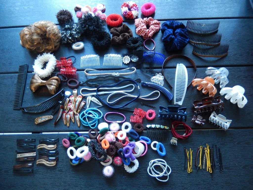 Diverse haaraccessoires + handdoeken, Sieraden, Tassen en Uiterlijk, Uiterlijk | Haarverzorging, Ophalen of Verzenden, Gebruikt