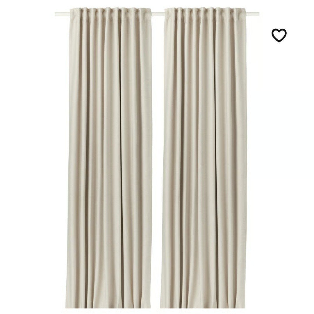 Ikea Vilborg Gordijnen Beige - Zo Goed als Nieuw (4 Panelen), Huis en Inrichting, Beige, Verduisterend, 145 cm, Ophalen of Verzenden