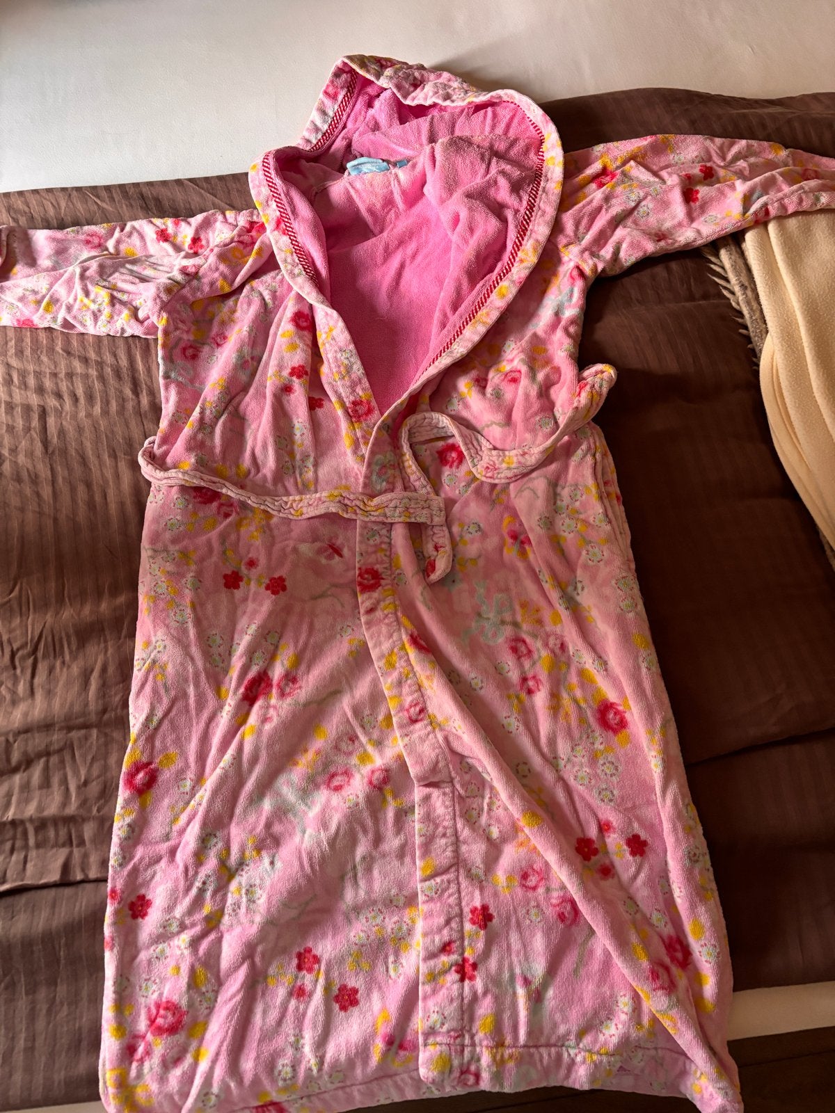 Roze badjas met bloemenprint van PiP Studio, Maat M, Ophalen, Gedragen