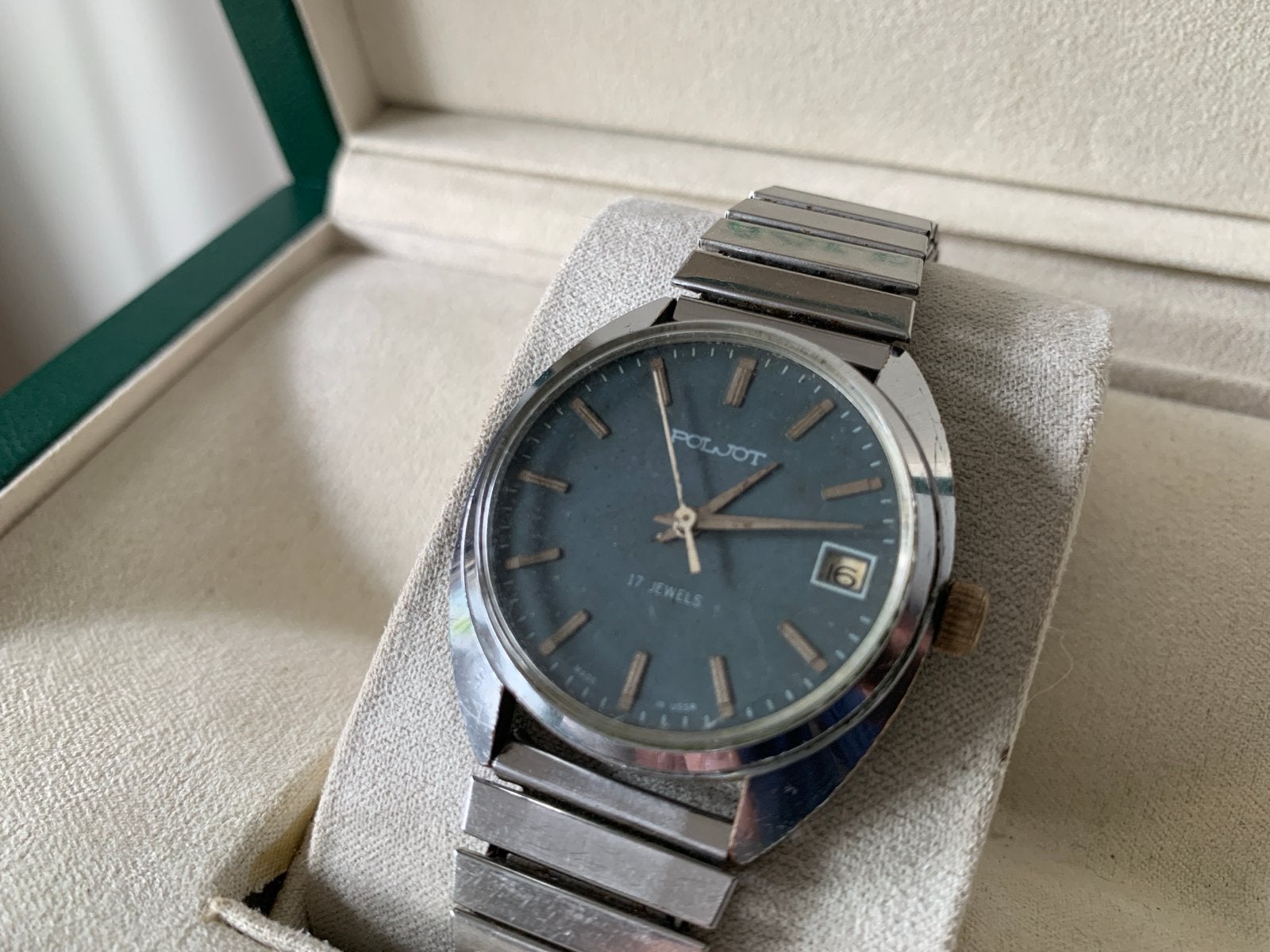 Vintage Poljot 17 Jewels Horloge - ‘70-‘80 Mechanisch USSR, Overige merken, Gebruikt, Staal, Polshorloge