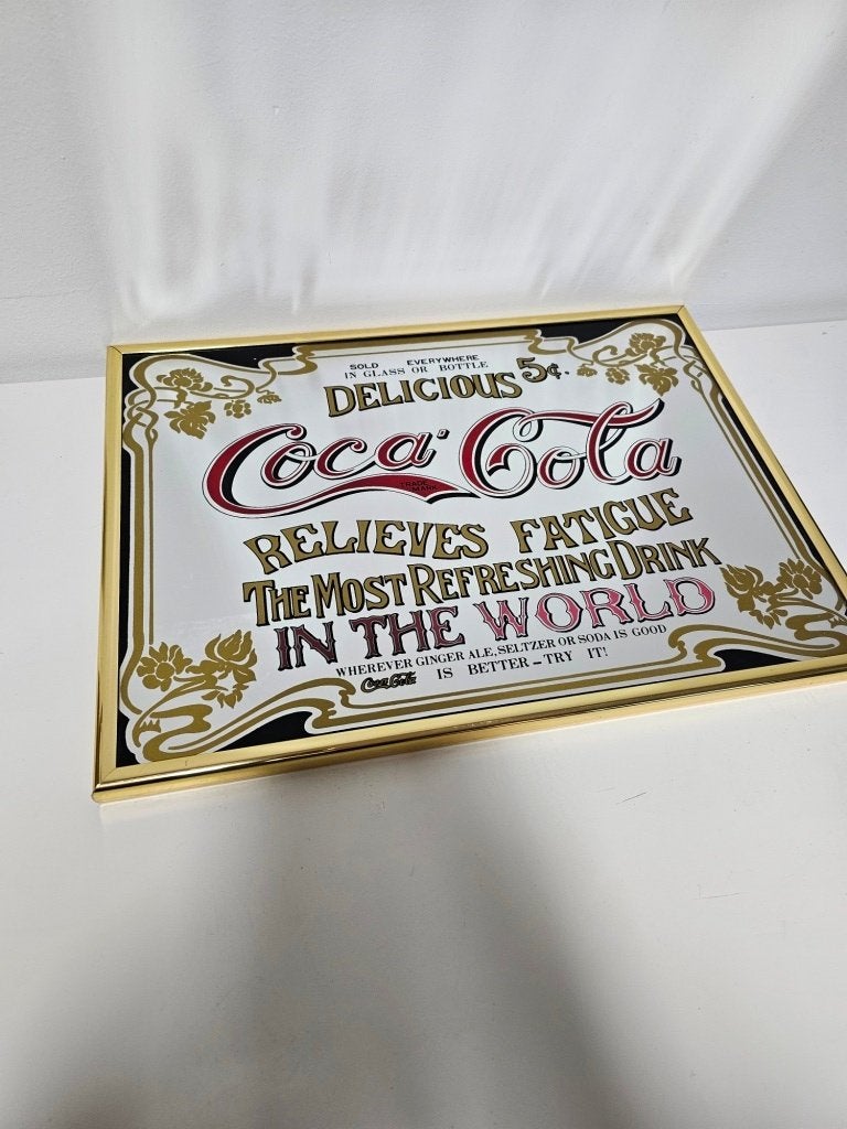 Vintage Coca Cola spiegel  voor €10,-!, Minder dan 50 cm, Gebruikt, Ophalen of Verzenden, Nvt