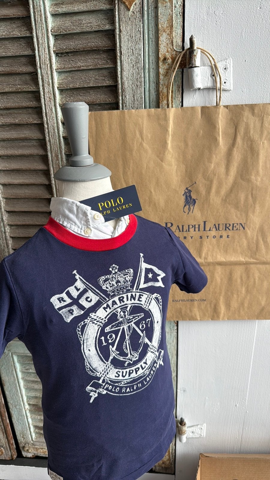 Prachtig RALPH LAUREN shirt size 9M / maat 68-74, Ophalen of Verzenden, Zo goed als nieuw, Polo Ralph Lauren, Jongetje