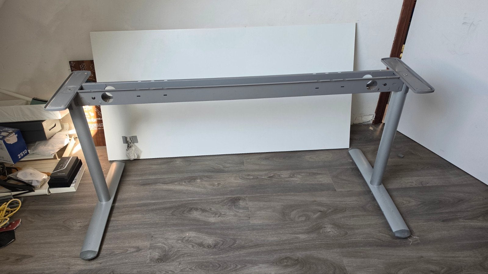 Wit bureau 80x160cm, HPL, zeer sterk, krasbestendig, Ophalen, Overige typen, 160 cm, Gebruikt