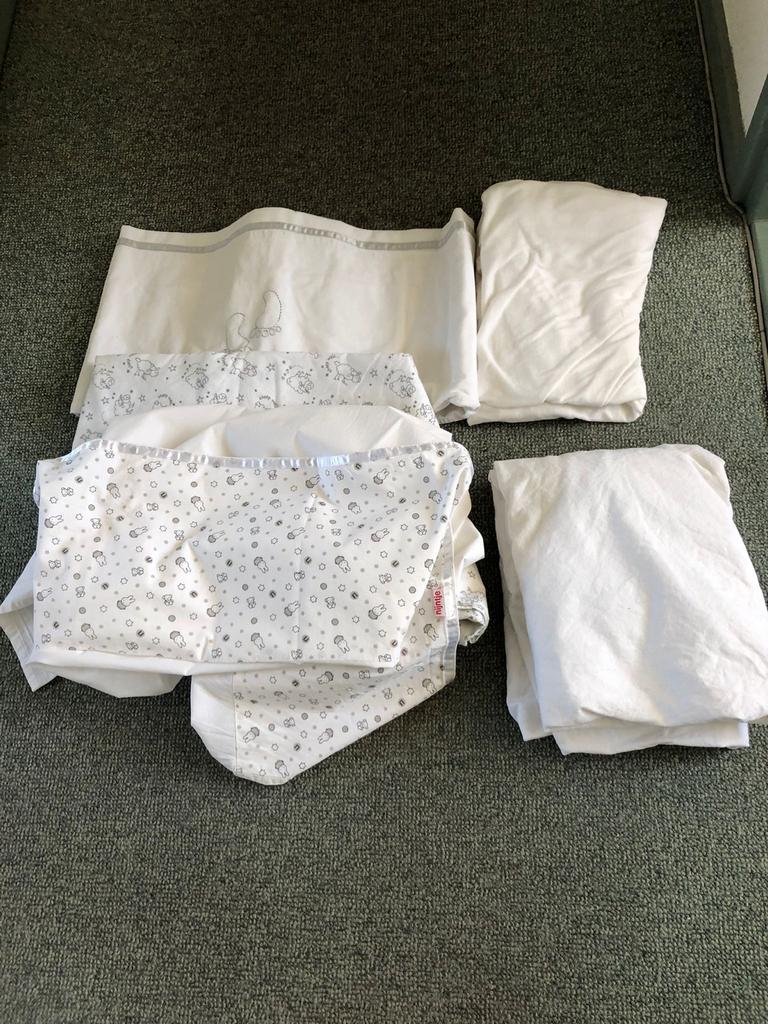 Ledikant beddengoed: lakens, matrashoes en molton, Kinderen en Baby's, Kinderkamer | Beddengoed, Jongetje of Meisje, Wit, Overige typen