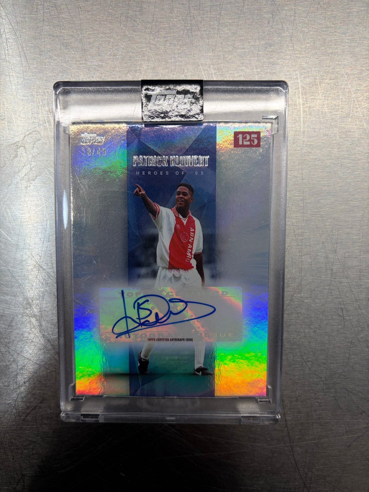 Topps Voetbal Kaart Patrick Kluivert Autographed /49, Verzenden, Zo goed als nieuw, Ajax, Spelerskaart