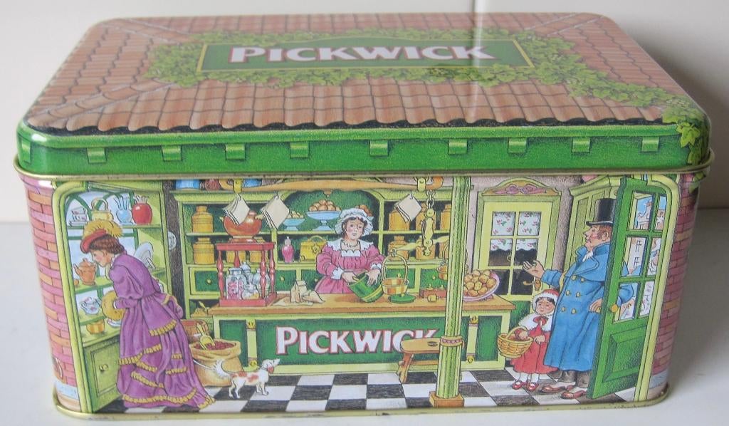 blik van Douwe Egberts - Pickwick - tea house, Ophalen of Verzenden, Zo goed als nieuw, Thee, Pickwick